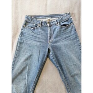 LL Bean BeanFlex Straight Leg Favorite Fit Women Jeans Size 12 Medium Tall Blue